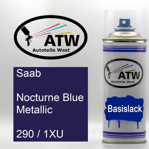 Saab, Nocturne Blue Metallic, 290 / 1XU: 400ml Sprühdose, von ATW Autoteile West.